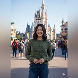 Disney Pixar Toy Story Little Green Alien Cable Knit Sweater Green Size S